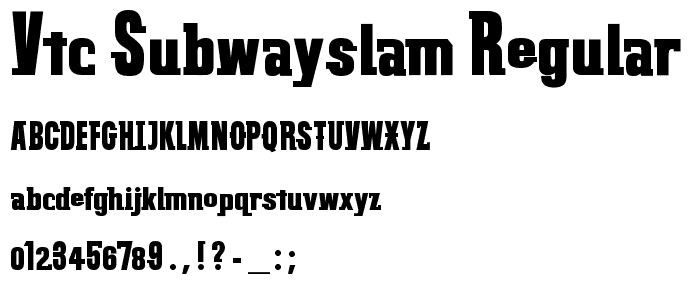 VTC SubwaySlam Regular font